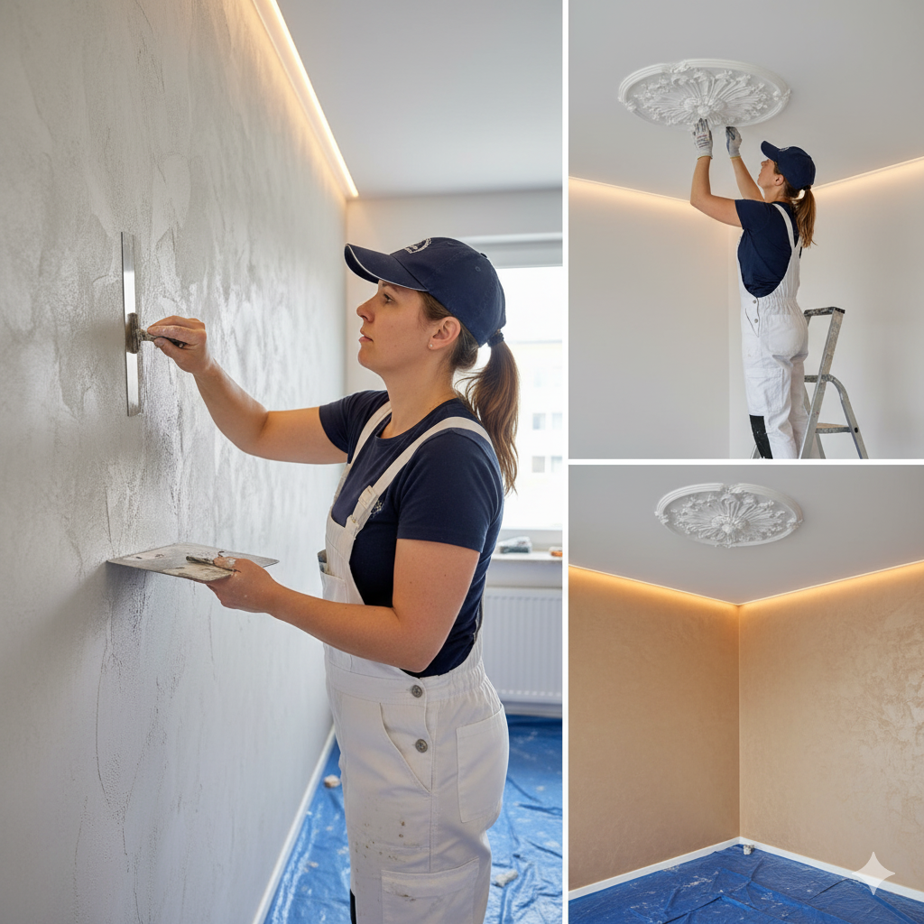 Malermeisterin bei Decken- und Wandgestaltung